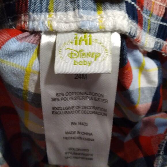 DISNEY BABY Plaid Pull-On Shorts, Size 24 Month - Picture 2 of 4